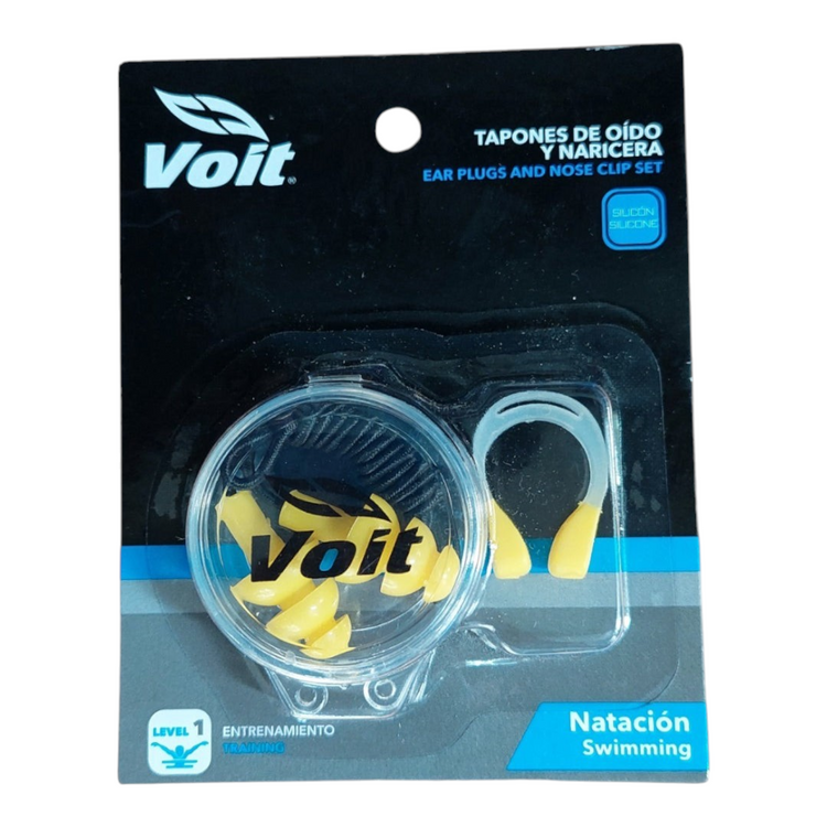 Kit de natación Radach Sports con tapones amarillos y naricera en estuche protector para entrenamiento