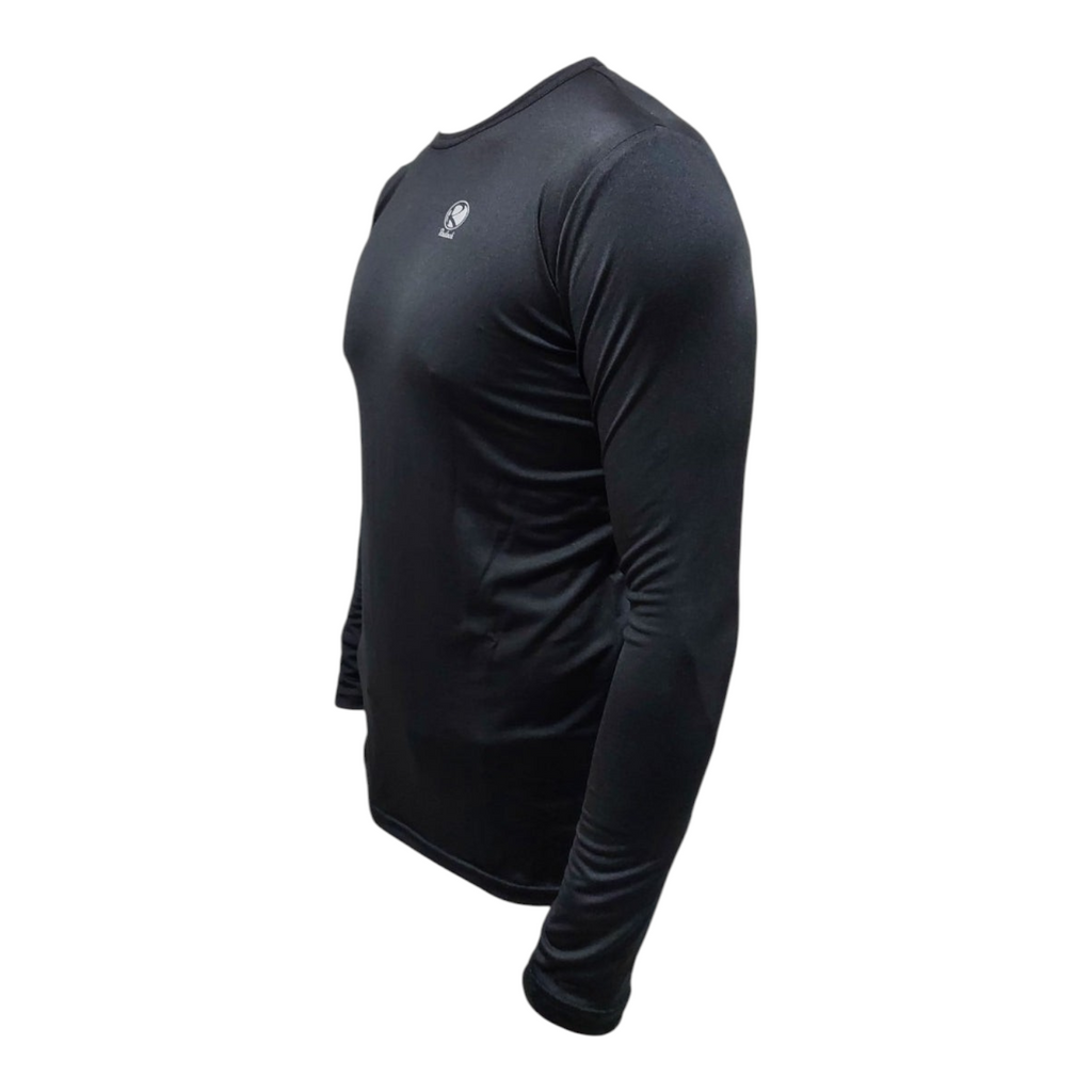Licra deportiva de beisbol Radach Sports color negro de manga larga con ajuste cómodo y logo en el pecho