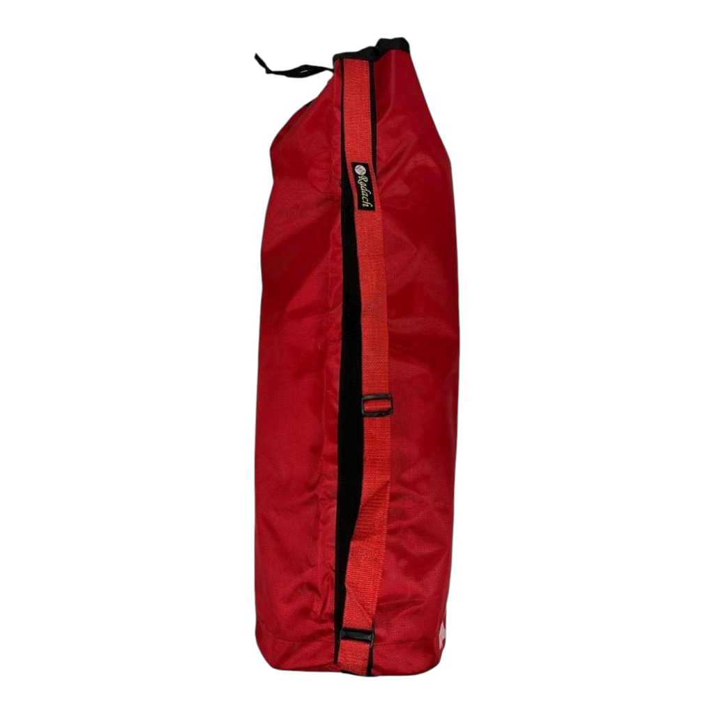Maleta tipo costal Radach Sports roja de poliéster resistente para equipo de béisbol y sóftbol con correa ajustable