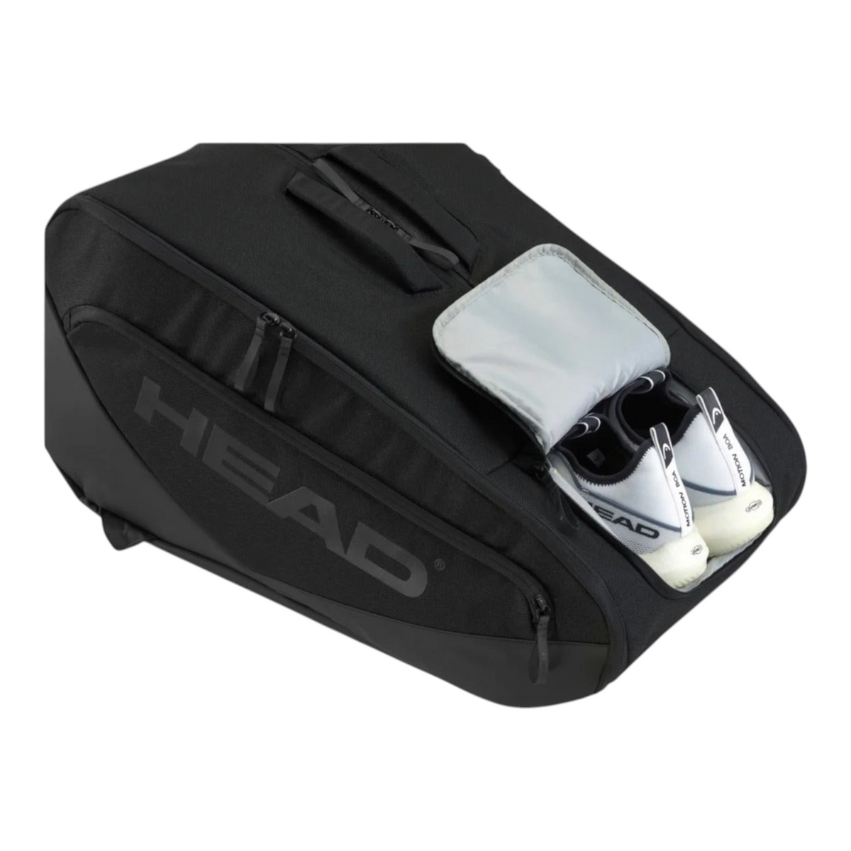 Maleta paletero Radach Sports Head Pro X L negra con compartimento independiente para zapatillas de pádel