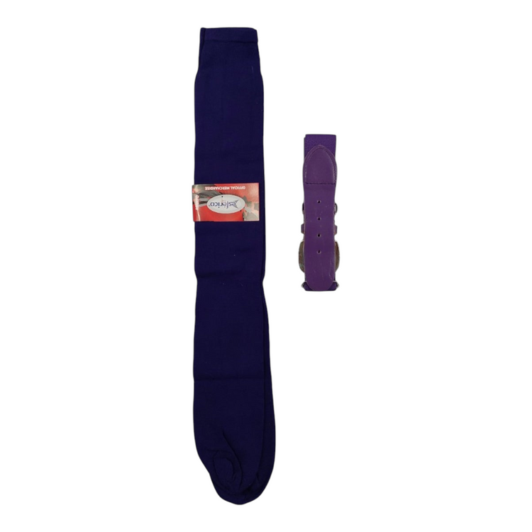Set de media y cinturón elástico ajustable morado para béisbol de la marca Radach Sports