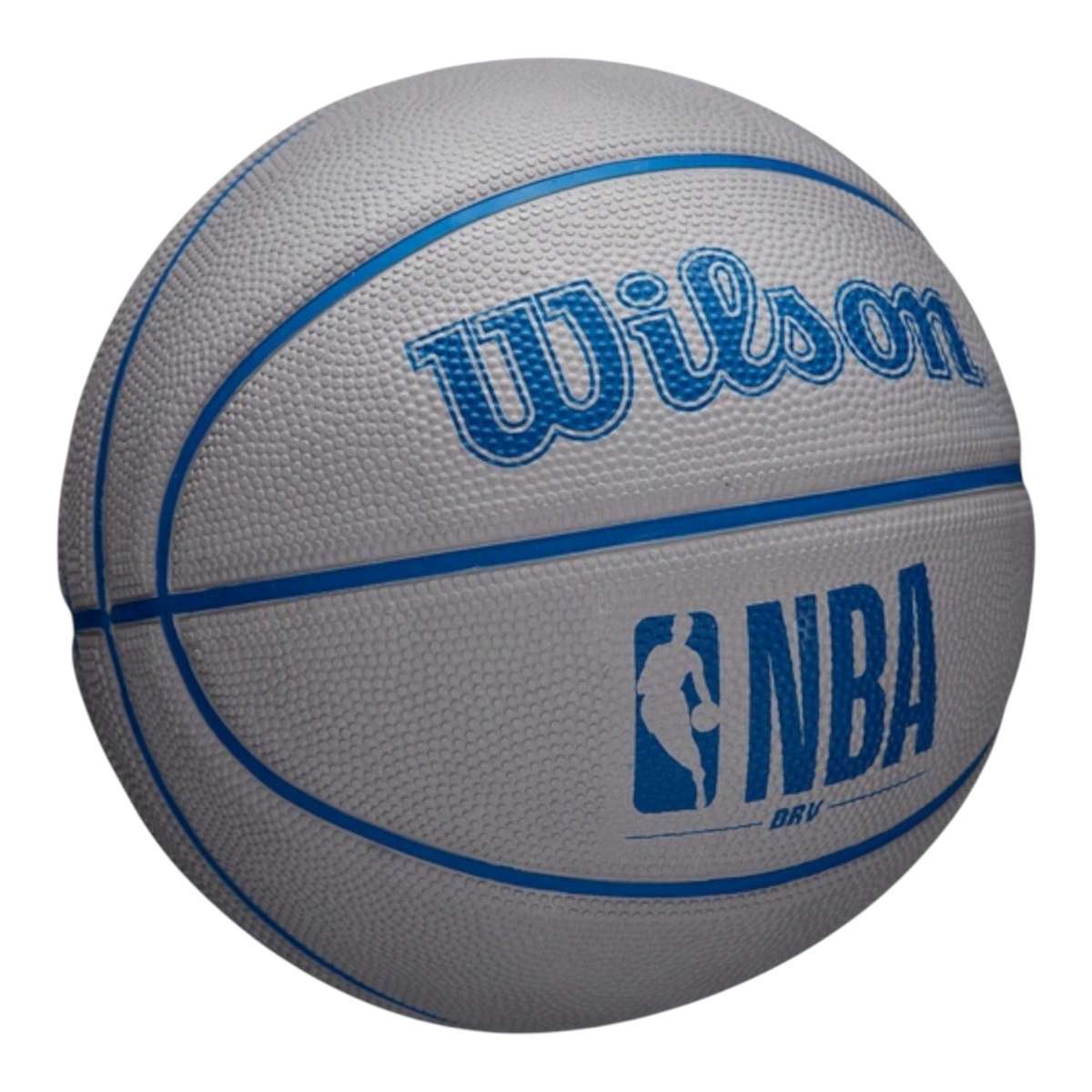 Mini balón de baloncesto Radach Sports Wilson NBA DRV gris con detalles en azul para exteriores