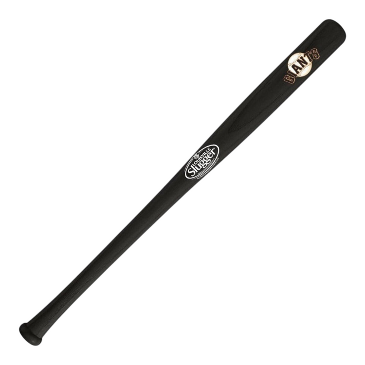 Mini bate de béisbol Radach Sports Louisville Slugger de madera negra de 18 pulgadas con logo de San Francisco Giants