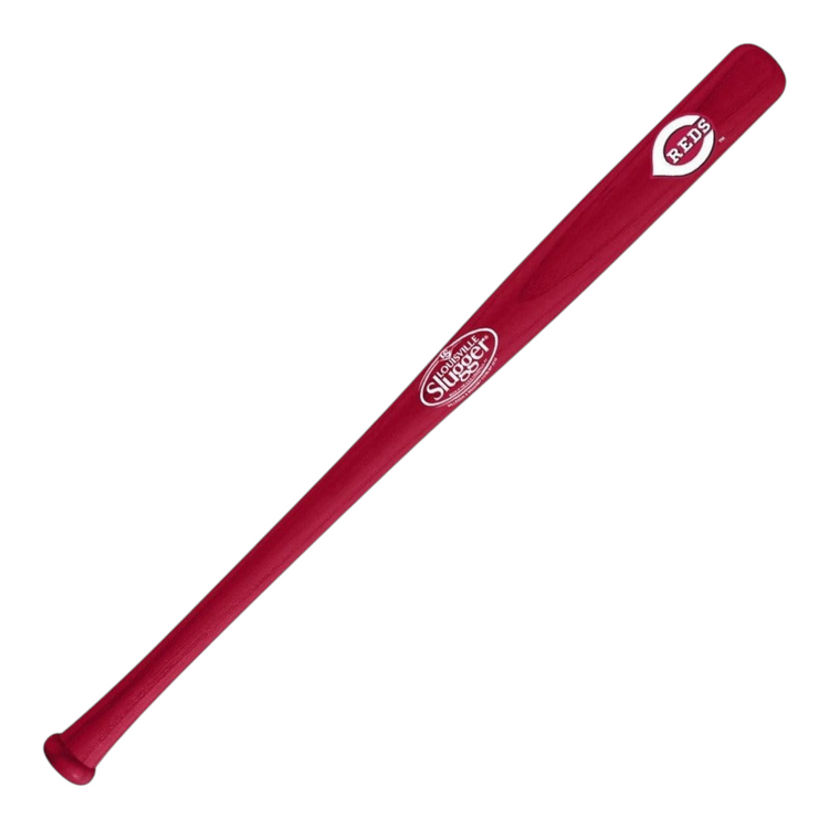 Mini bate de béisbol de madera Radach Sports de 18 pulgadas con el logo de los Cincinnati Reds en color rojo