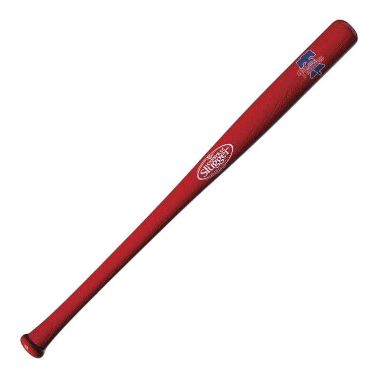 Mini bate de béisbol Radach Sports Louisville Slugger de 18 pulgadas, color rojo con logo de Phillies de Philadelphia