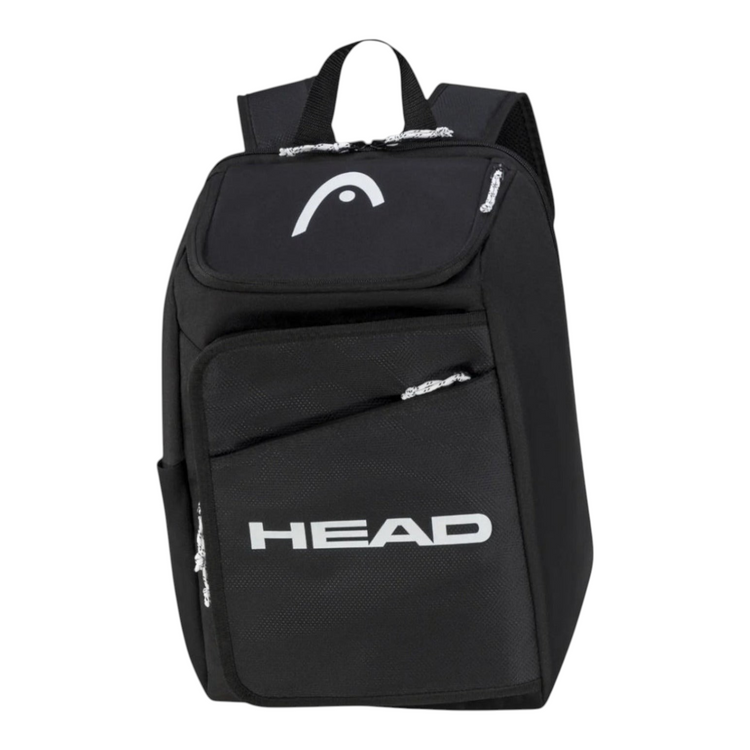 Mochila juvenil Radach Sports Head Jr Tour de 20 litros en color negro con detalles y logotipos en blanco