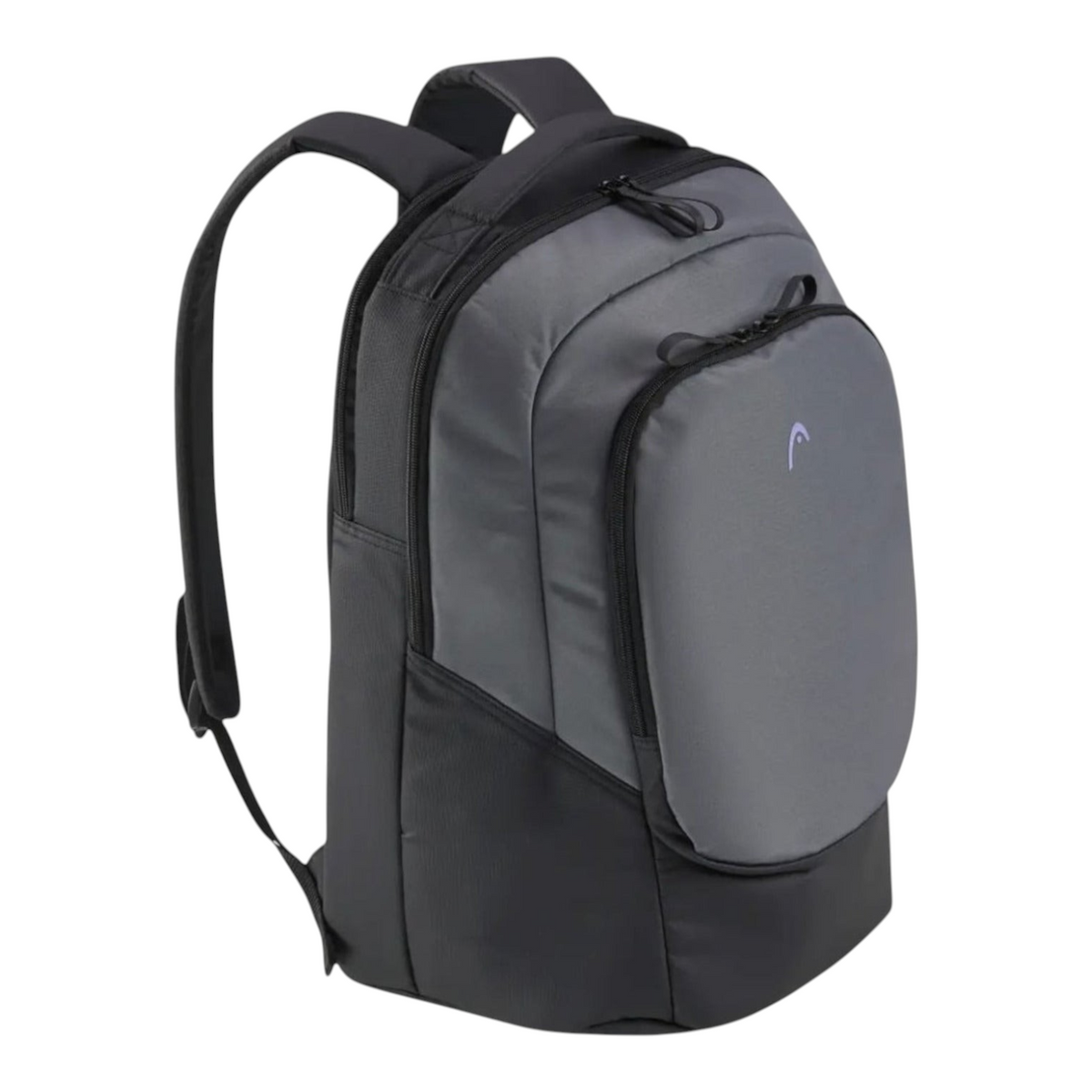 Mochila Radach Sports Head Pro X 30L en negro y gris, fabricada con materiales reciclados para tenis y pádel.