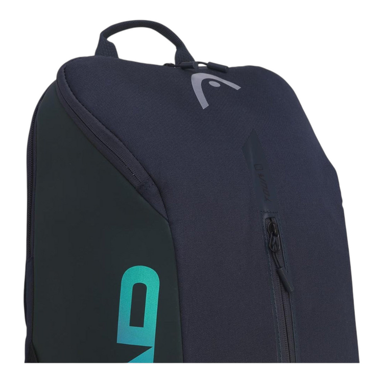 Mochila Radach Sports HEAD Tour 25L azul marino con compartimento para raquetas y detalles en tono degradado