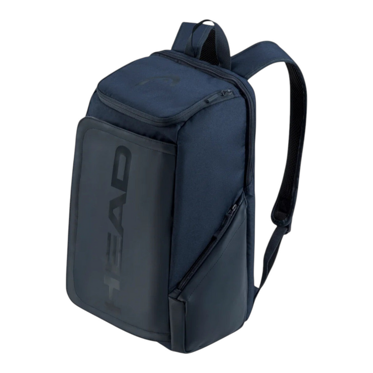 Mochila de pádel Radach Sports Head Pro 28L en color azul marino con diseño cuadrado y compartimento para raquetas