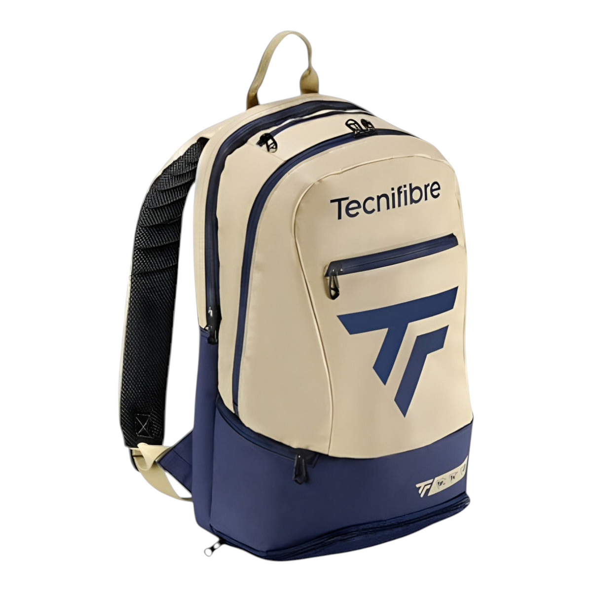 Mochila Radach Sports Tecnifibre Tour Endurance en color arena y azul marino, fabricada en material impermeable.