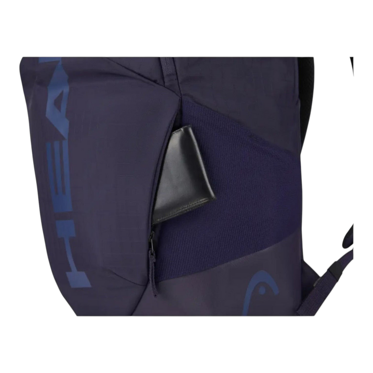 Mochila Radach Sports Head Tour azul marino con bolsillo lateral y logotipo de la marca visible