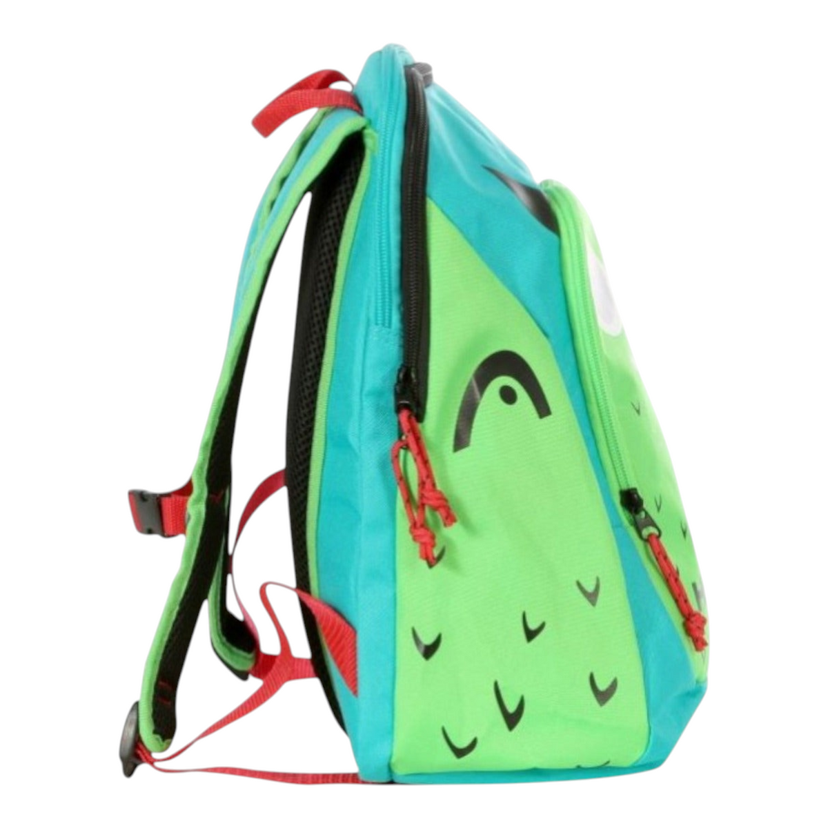 Mochila infantil Radach Sports Head Monster en colores verde y menta con espacio para una raqueta de tenis junior