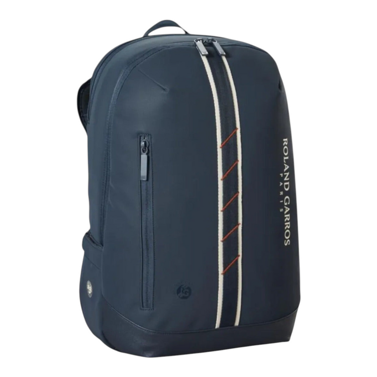 Mochila de tenis Radach Sports Wilson Roland-Garros 2025 azul marino con detalles elegantes y compartimentos técnicos