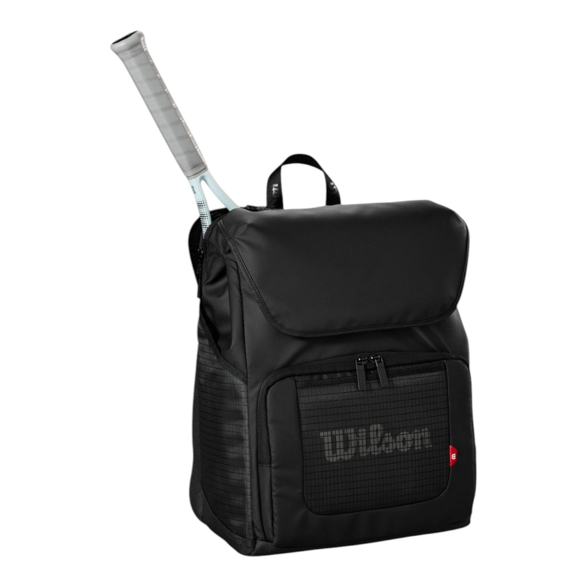 Mochila Radach Sports Wilson Lifestyle negra de poliéster con compartimento para dos raquetas de tenis