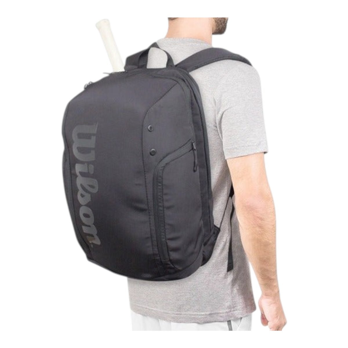 Mochila Radach Sports Wilson Super Tour Pro Staff negra para dos raquetas de tenis con compartimentos especializados