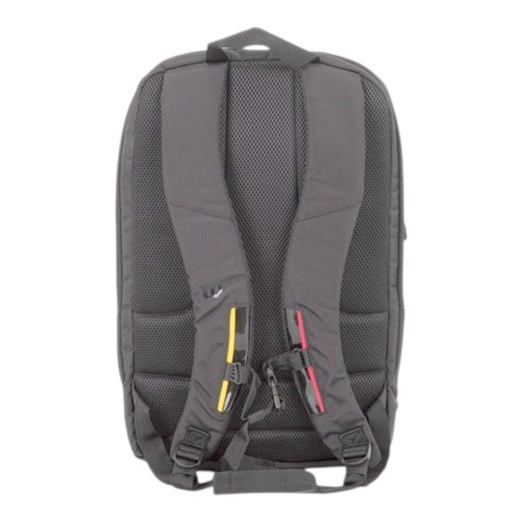 Mochila Radach Sports Wilson Super Tour Pro Staff negra con correas acolchadas ajustables y detalles en amarillo y rojo