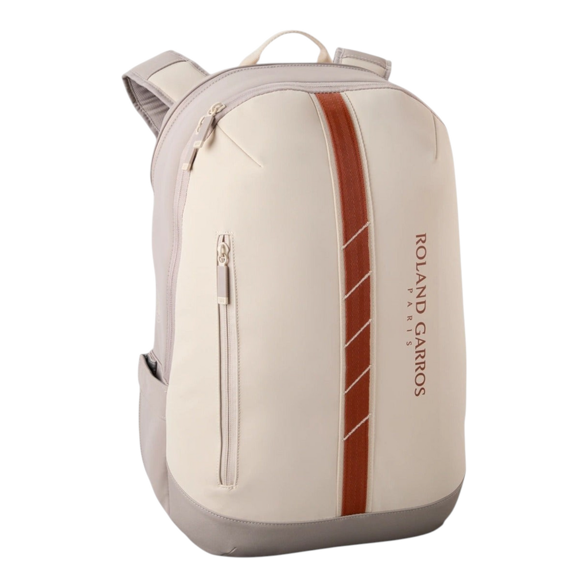 Mochila Radach Sports Wilson Roland-Garros 2025 color crema y terracota con compartimento para dos raquetas