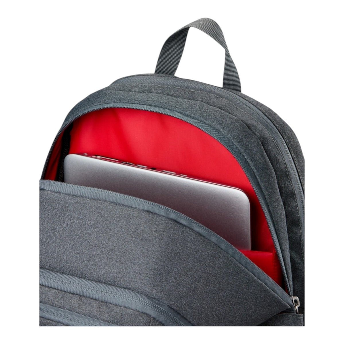 Mochila Radach Sports Wilson Tour negra con compartimento acolchado para laptop y forro interior rojo