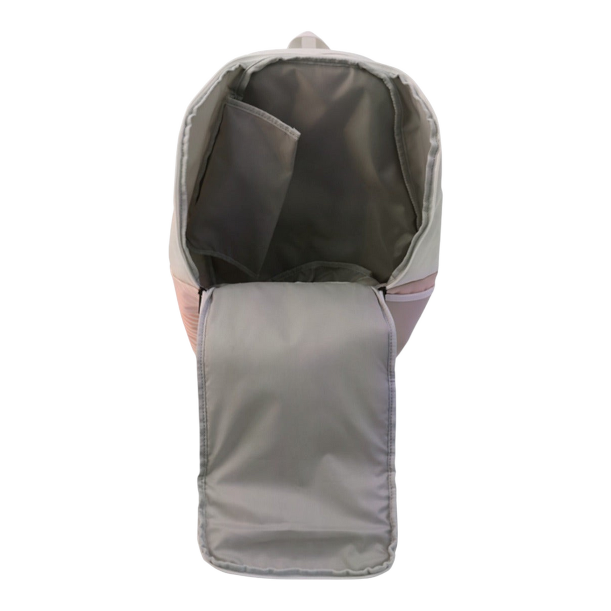 Interior de la mochila Radach Sports Yonex Pro 2025 en color beige arena con compartimento abierto para raquetas