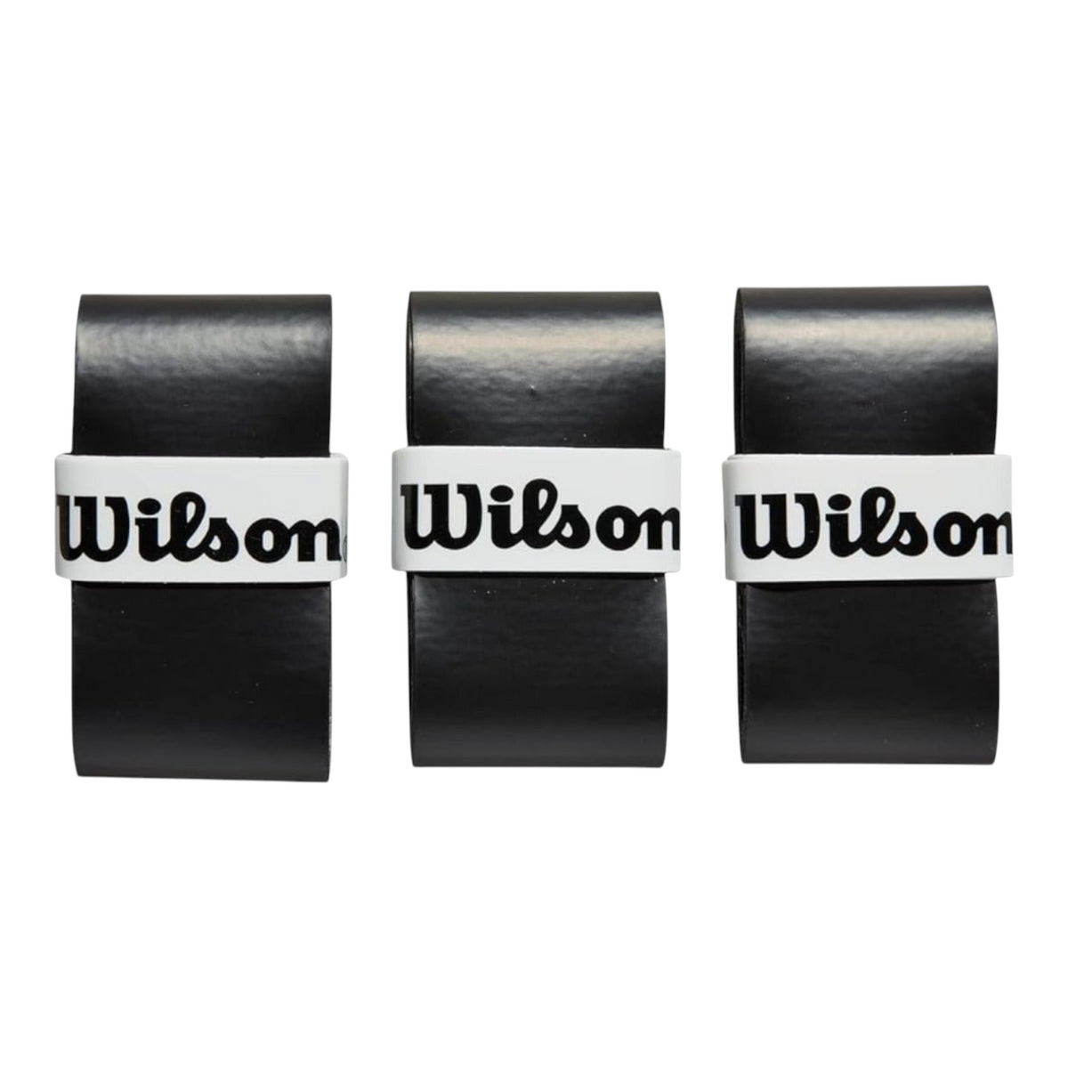 Pack de 3 overgrips negros Wilson Profile para pala de pádel con cinta de sujeción blanca de Radach Sports