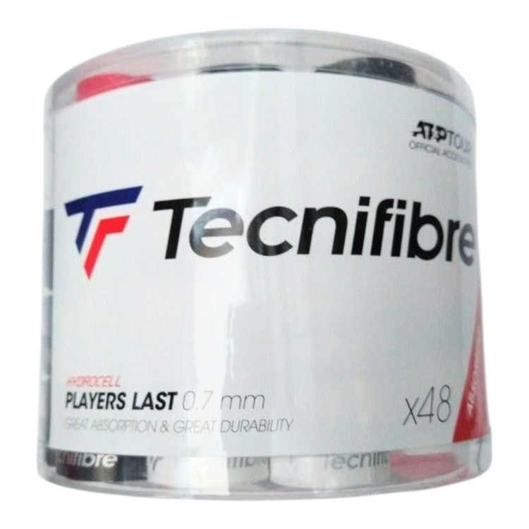 Bote de 48 overgrips Tecnifibre de Radach Sports en colores surtidos para raquetas de tenis con gran absorción