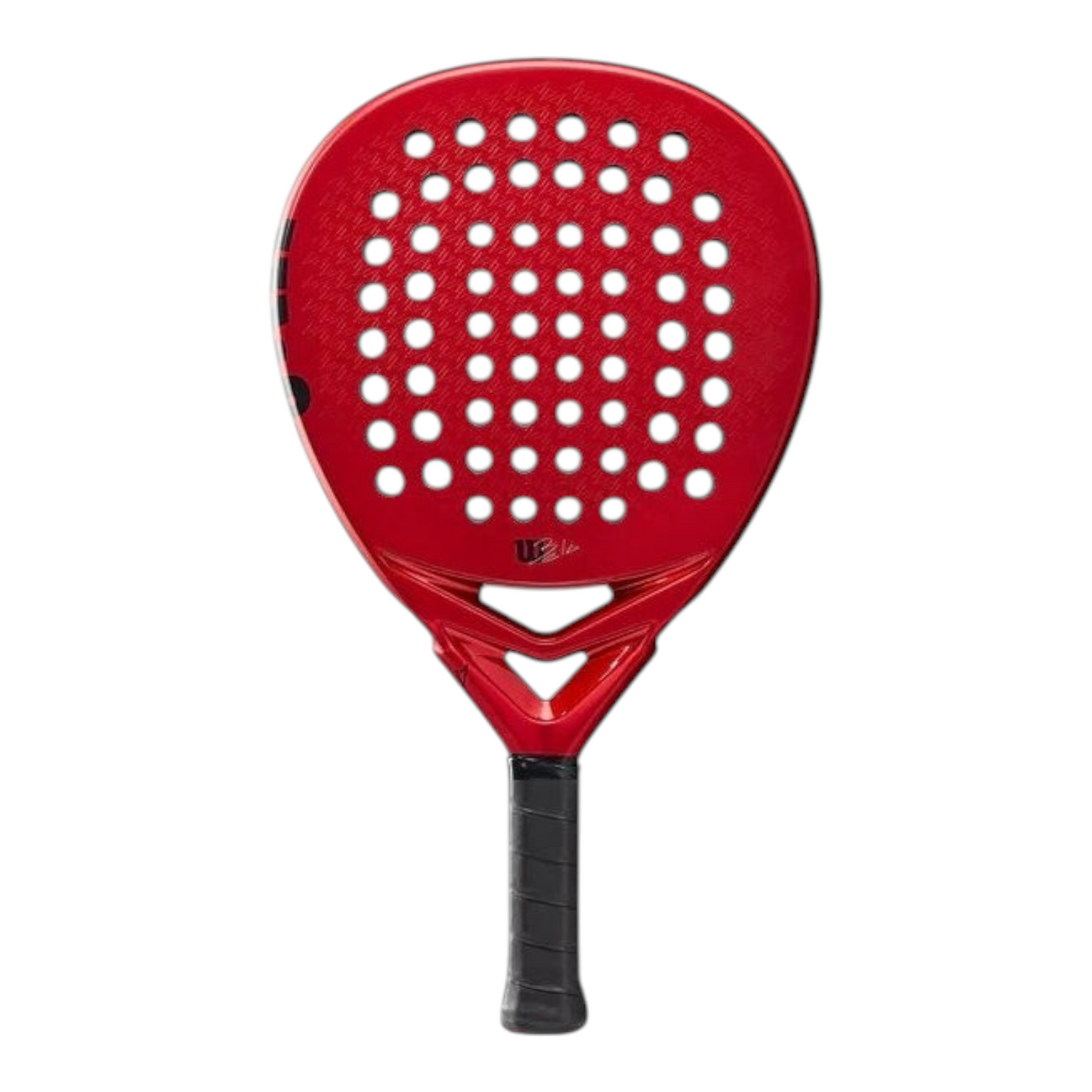 Pala de pádel Radach Sports Wilson Bela Elite V2 en color rojo metálico con diseño de diamante y textura SpinEffect