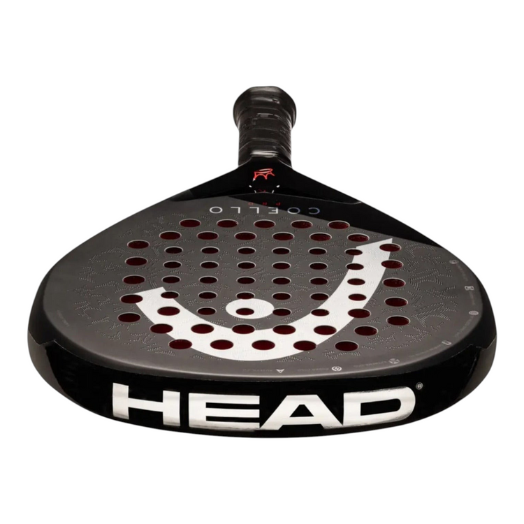 Pala de pádel Radach Sports Head Coello Pro 2025 en color negro con diseño profesional y logotipo de la marca