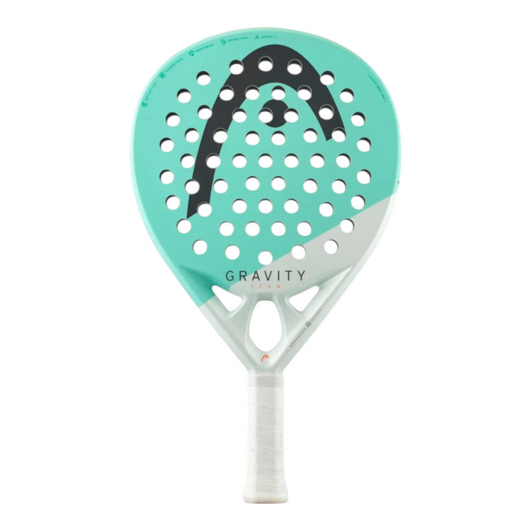 Pala de padel Radach Sports Head Gravity Team 2024 redonda en color verde menta y blanco con fibra de vidrio