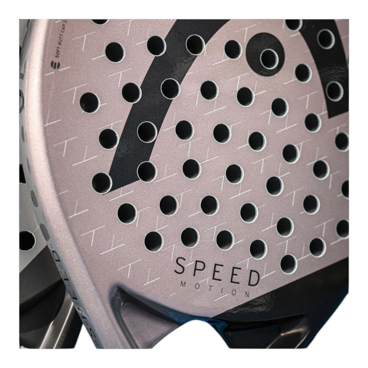 Primer plano de la pala de pádel Radach Sports Head Speed Motion 2025 en color gris con detalles en negro