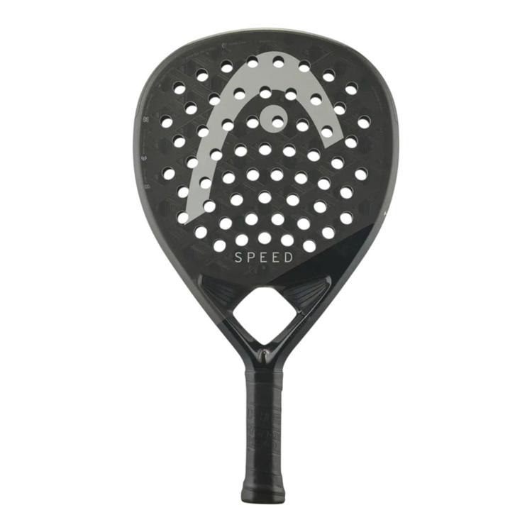 Pala de pádel Radach Sports Head Speed Pro 2025 en color negro con diseño aerodinámico y logotipo gris