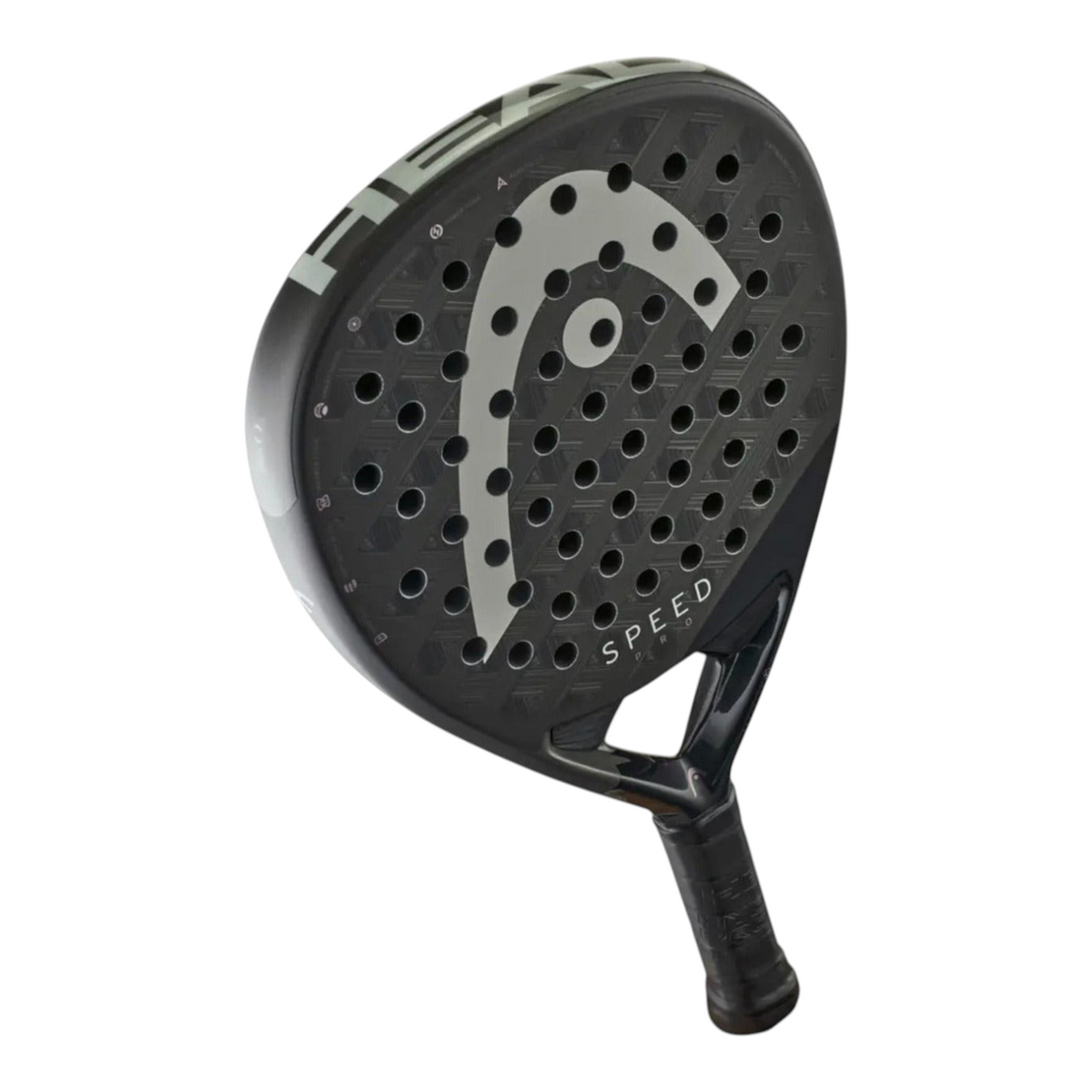 Pala de pádel Head Speed Pro 2025 de Radach Sports en color negro con diseño geométrico y logotipo plateado