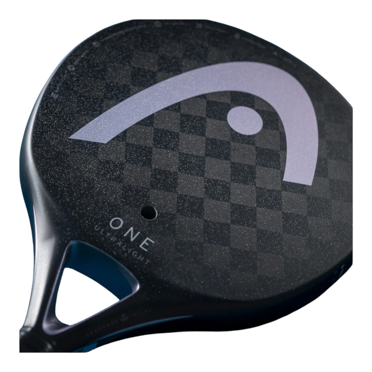 Pala de pádel Radach Sports Head One Ultralight negra de 300g con superficie de carbono 12K y diseño redondo