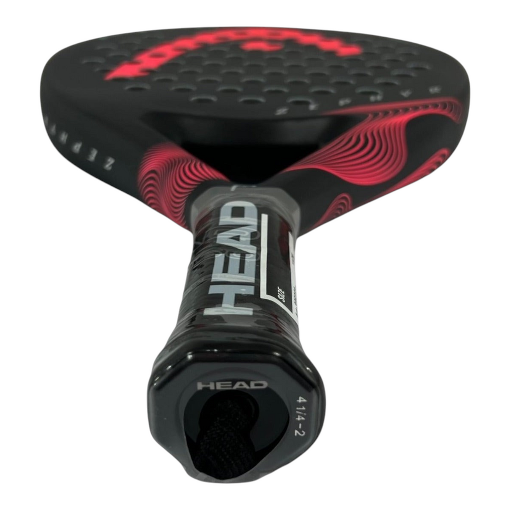 Pala de pádel Radach Sports Head Zephyr 2023 en color negro y rosa con forma redonda y tecnología Graphene 360+