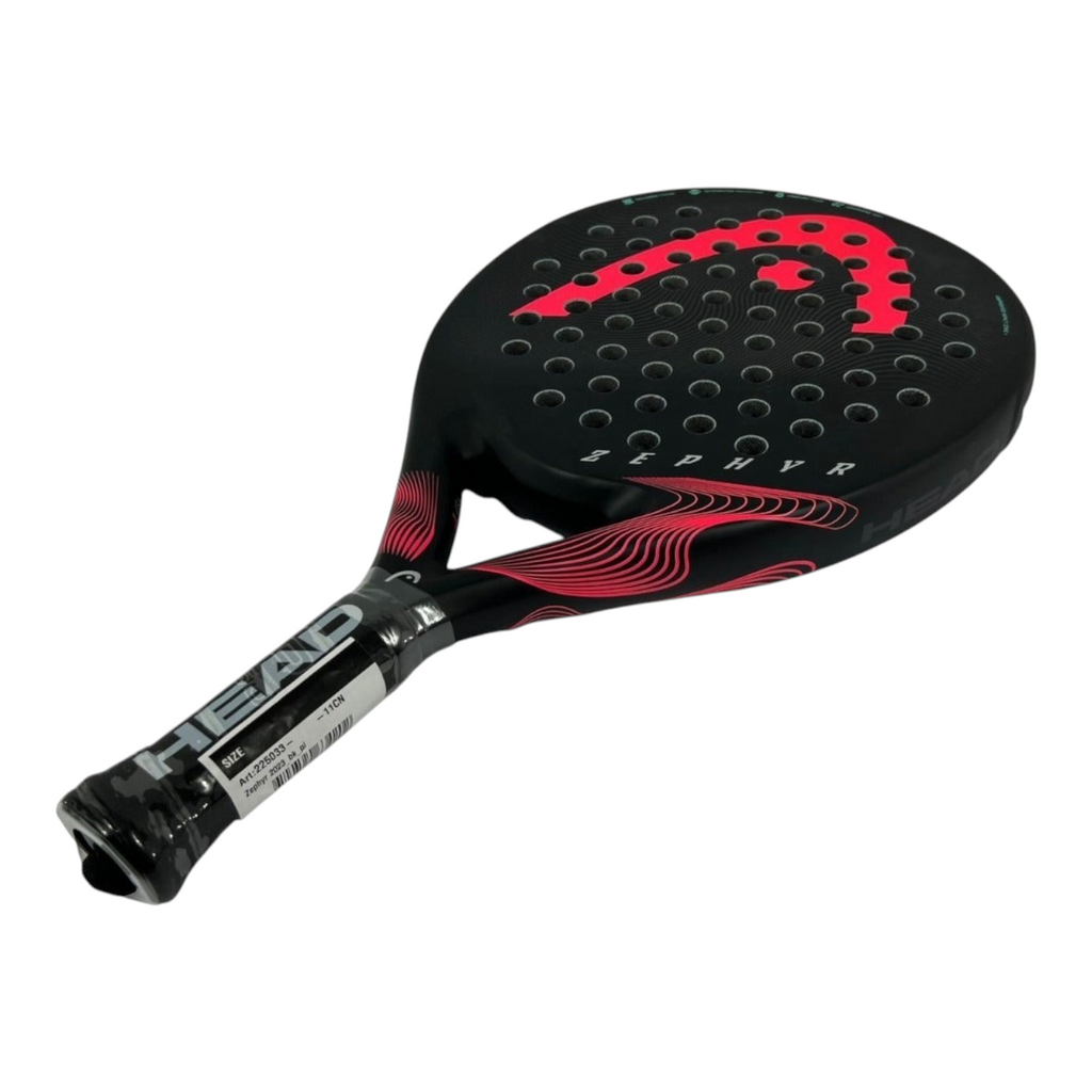 Pala de pádel Radach Sports Head Zephyr 2023 redonda en color negro y rosa con tecnología Graphene 360+