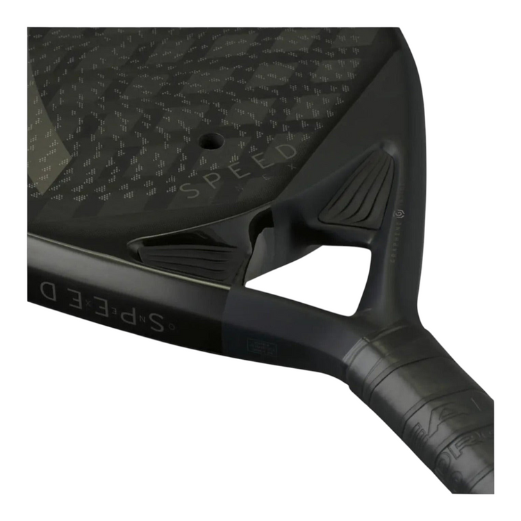 Pala de pádel Radach Sports Head Speed One X en color negro con diseño texturizado y detalles de grafeno