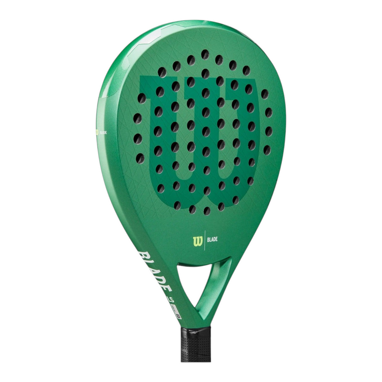 Pala de padel Wilson Blade Ls de 355gr en color verde brillante, disponible en Radach Sports
