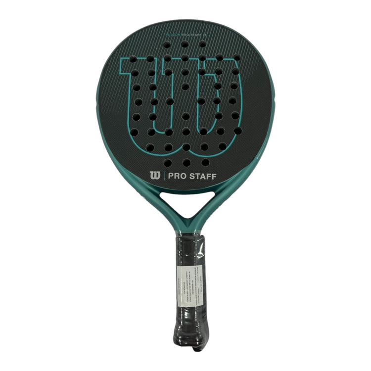 Pala de pádel Radach Sports Wilson Pro Staff LT V2 redonda en color verde oscuro con superficie texturizada