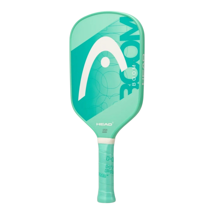 Pala de pickleball Radach Sports Head Boom Team Ex en color menta con superficie de fibra de vidrio y diseño moderno