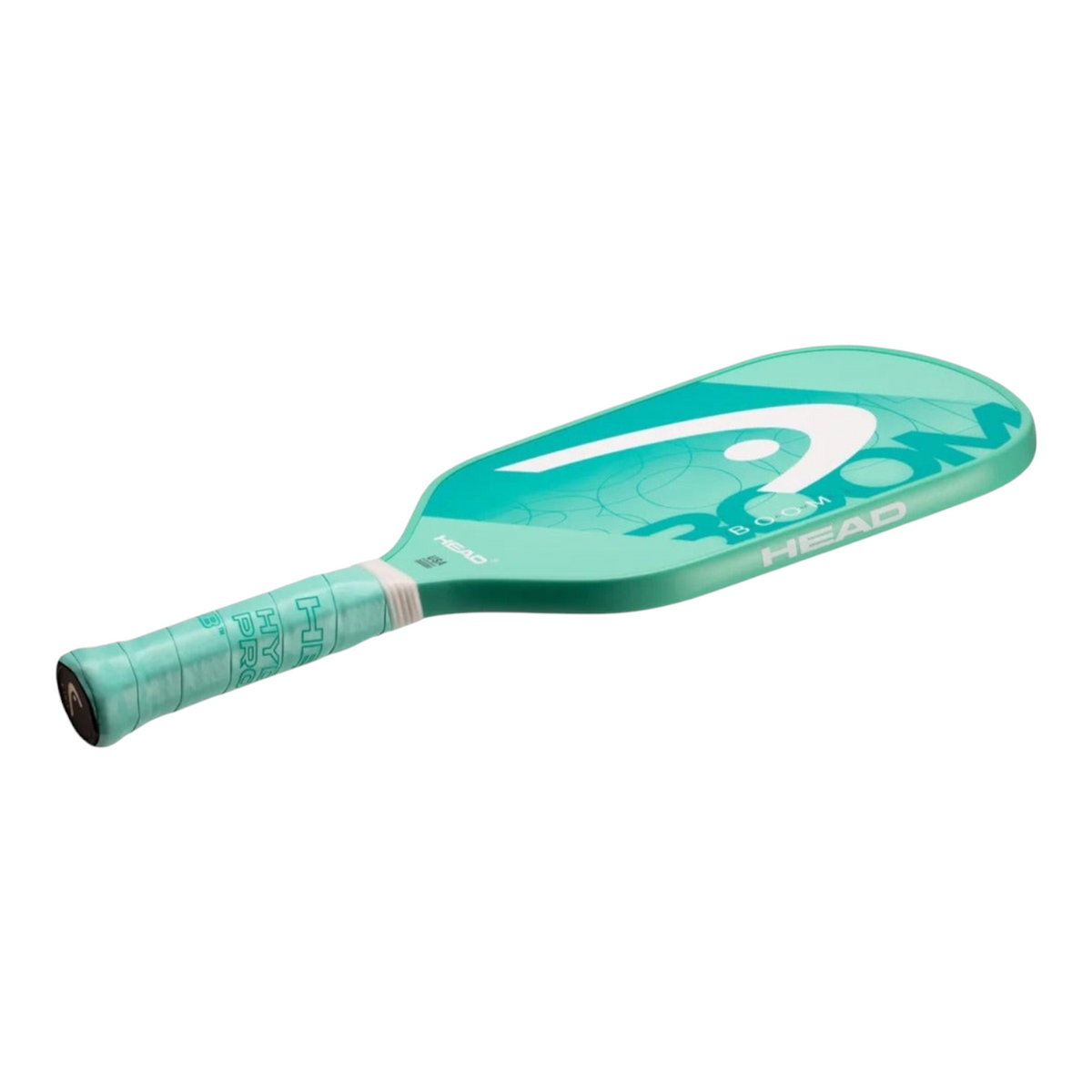 Pala de pickleball Radach Sports Head Boom Team Ex en color menta con superficie de fibra de vidrio y perfil de 13 mm