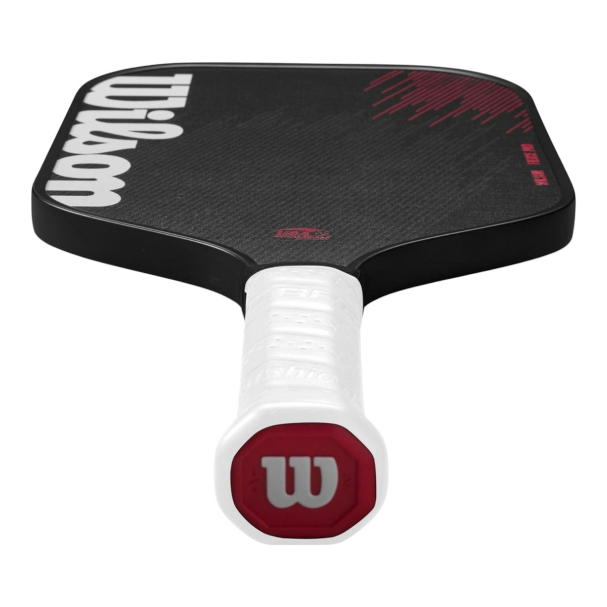Pala de pickleball Radach Sports Wilson Fierce Pro de 220gr en color negro con detalles rojos y empuñadura blanca