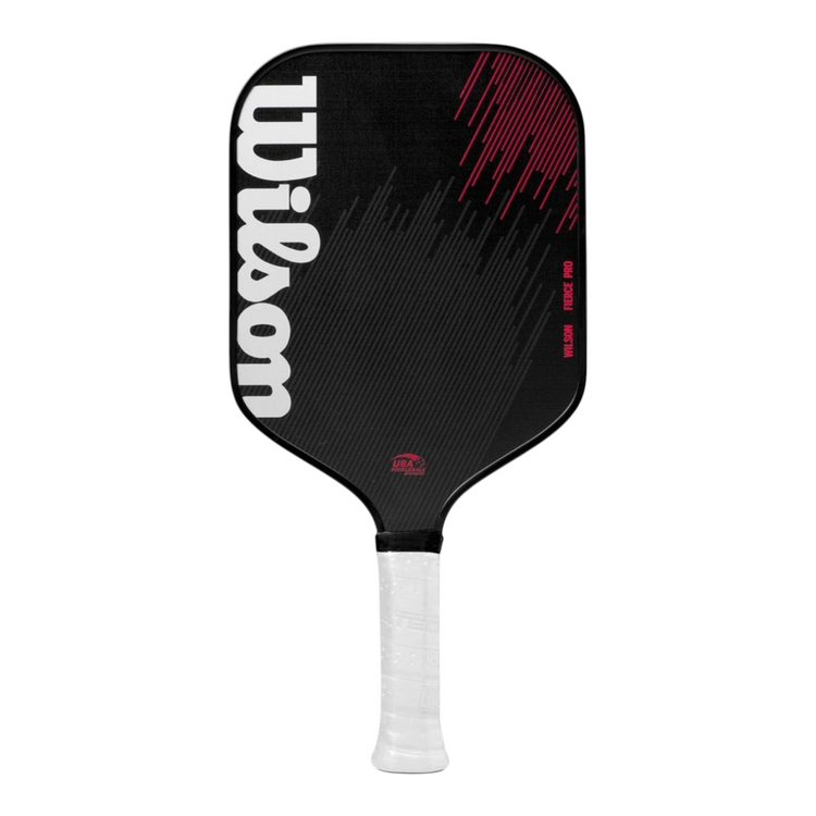 Pala de pickleball Wilson Fierce Pro de 220gr en color negro con detalles en rojo, disponible en Radach Sports