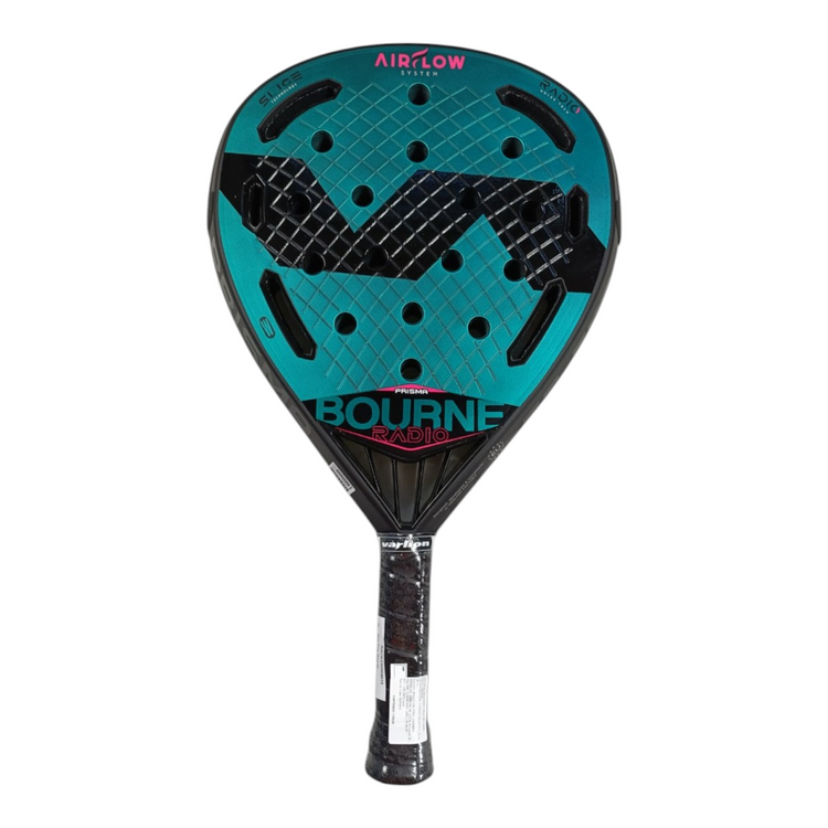 Paleta de pádel Radach Sports Bourne Summum Prisma Radio en color verde con tecnología Airflow y diseño perforado