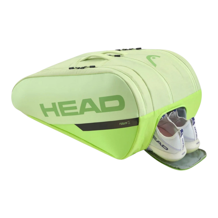 Paletero Radach Sports Head Tour en color verde lima con compartimento ventilado para zapatillas de pádel