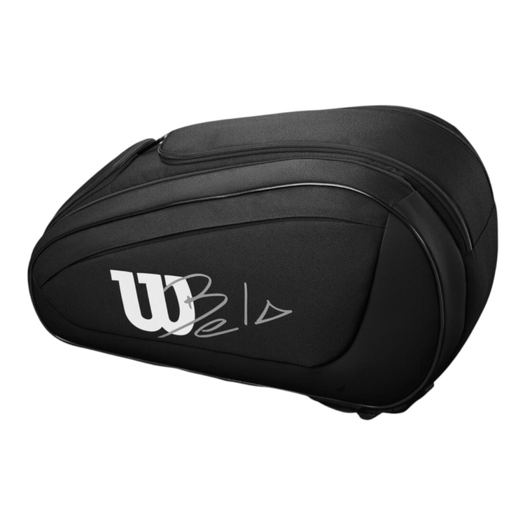 Paletero Radach Sports Wilson Bela Super Tour negro con revestimiento de TPU y firma de Fernando Belasteguín