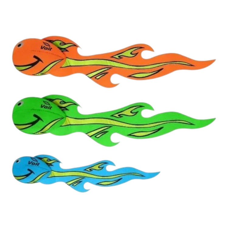 Set de 3 peces de buceo sumergibles Radach Sports de neopreno en colores naranja, verde y azul con diseño de flamas