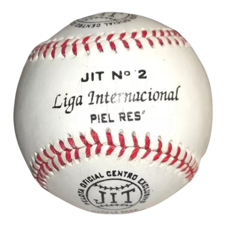 Pelota de béisbol Radach Sports Jit N° 2 de cuero blanco con costuras rojas para juegos oficiales