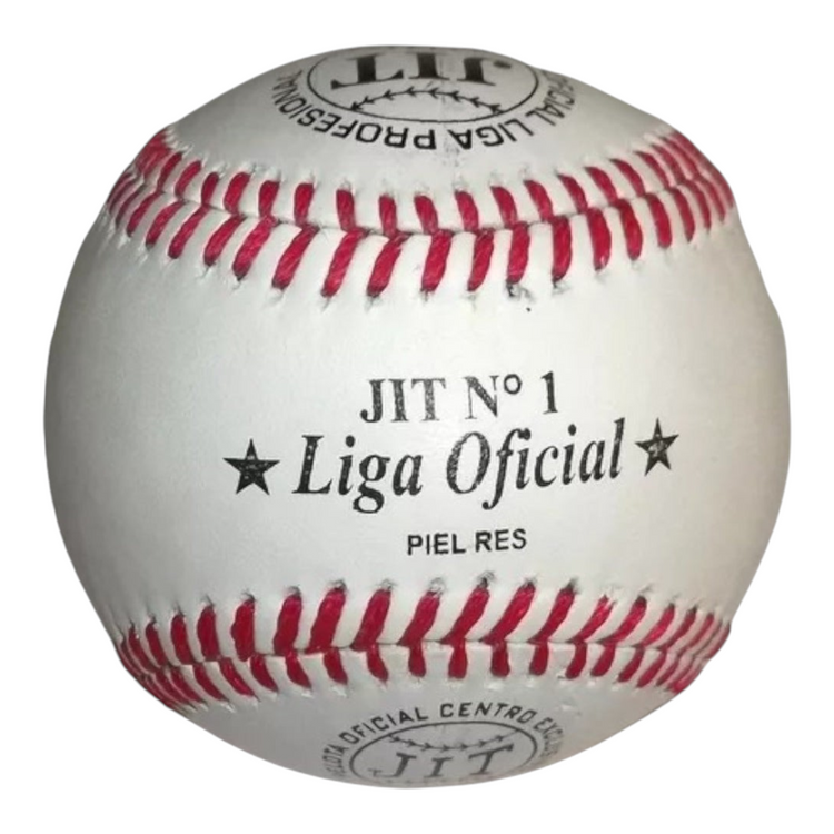 Pelota de beisbol Radach Sports Jit N° 1 de piel de res blanca con costuras rojas para partidos de liga