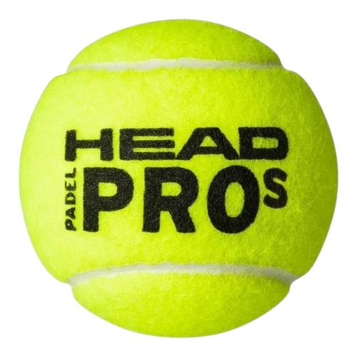 Pelota de pádel Head Padel Pro S de color amarillo neón con logotipo negro, ideal para juego rápido en Radach Sports