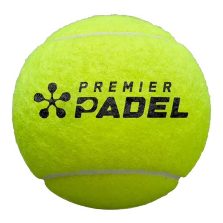 Pelota de pádel Radach Sports Wilson Premier Padel de color amarillo neón con fieltro Dura-Weave de alta visibilidad