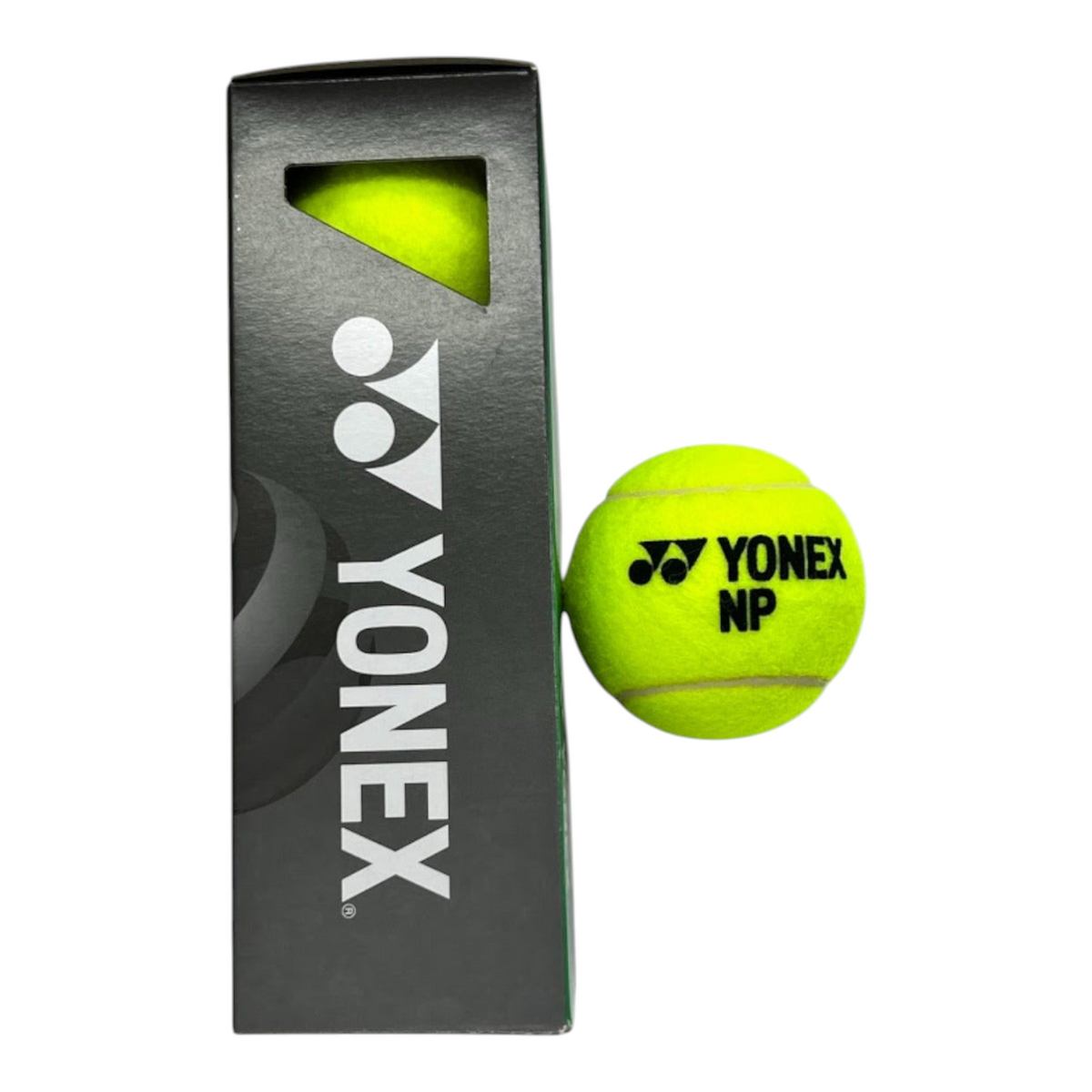 Pelotas de tenis Yonex NP sin presión de color amarillo neón con fieltro resistente, disponibles en Radach Sports
